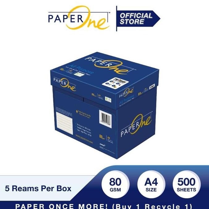 

New Product - Gosend!! Kertas Hvs Fotocopy A4 Paperone 80 Gr Murah [1 Dus 5 Rim] Kiarastoreku