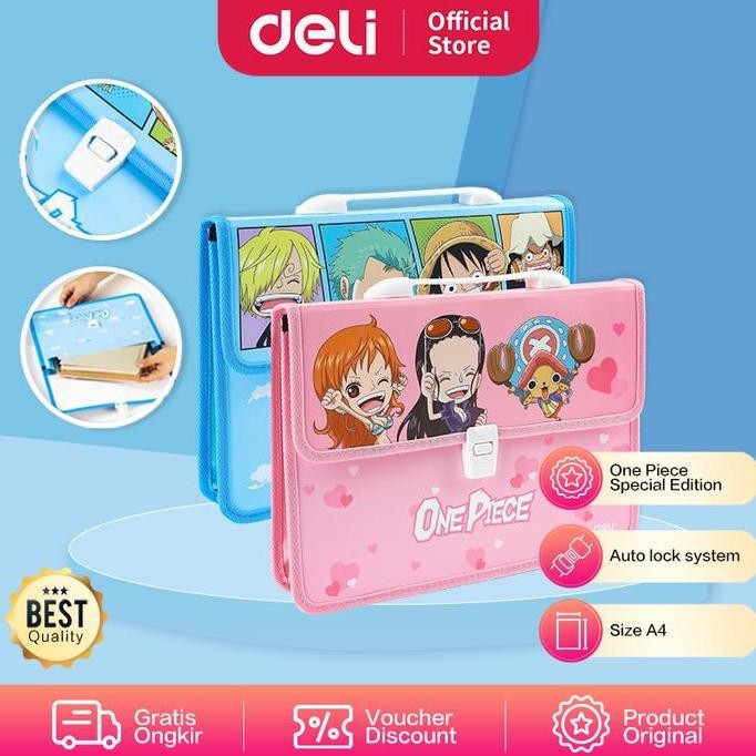 

Deli One Piece School Briefcase / Tas Dokumen A4 Lucu Kartun One Piece Dengan Sistem Auto Lock Multifungsi Ef620 Stationery Co