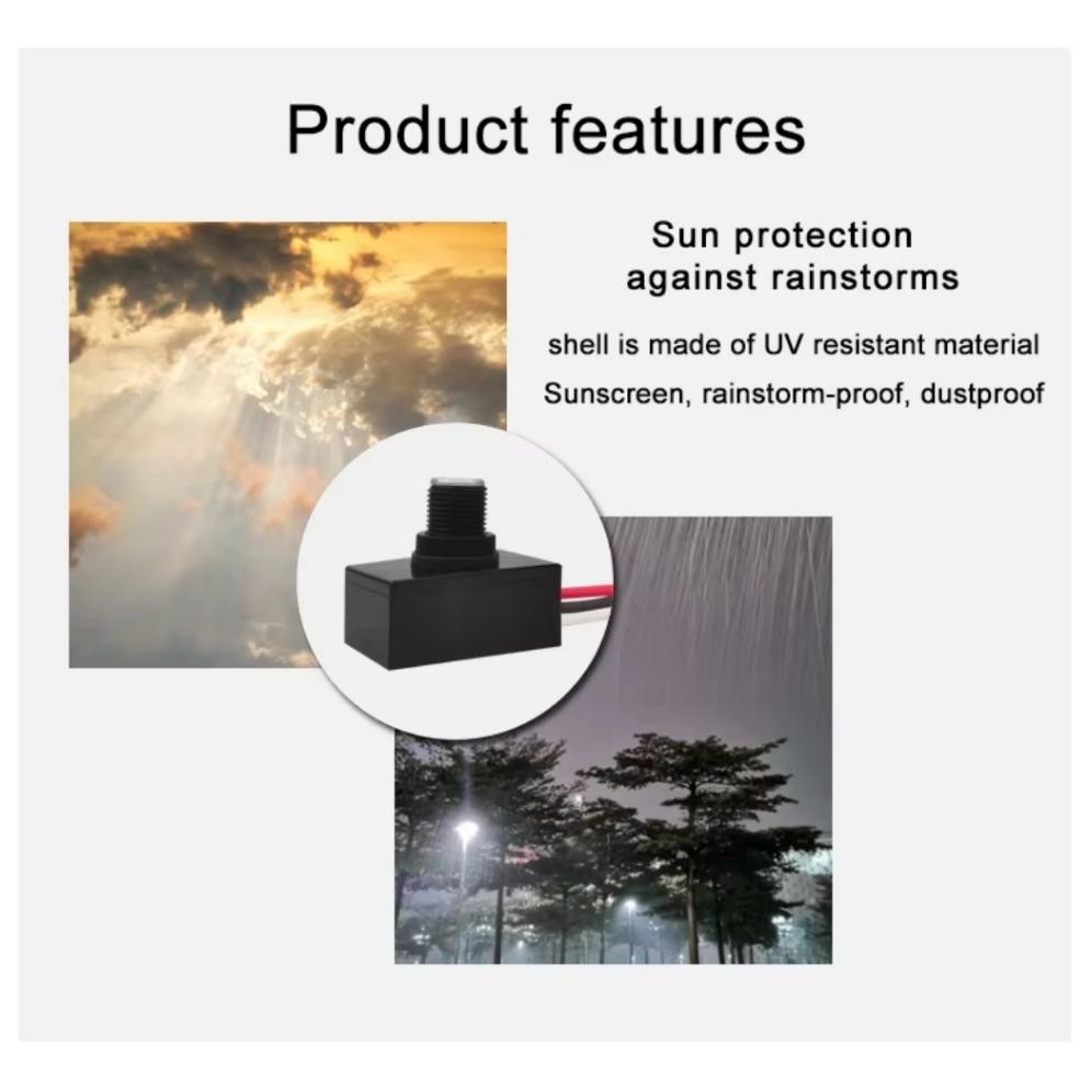 Saklar Lampu Sensor Cahaya AC 220V Light Switch Photocell Sensor Otomatis Lampu Waterproof