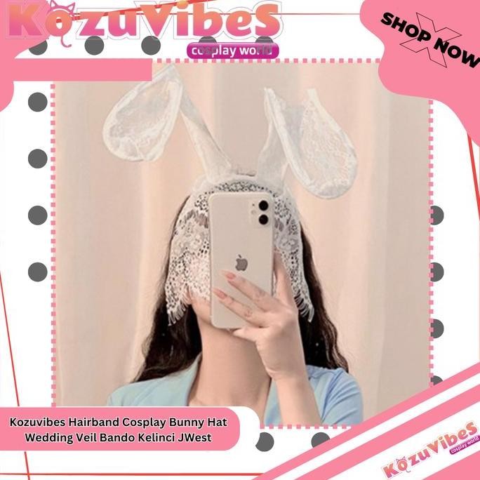 NEW Kozuvibes Hairband Cosplay Bunny Hat Wedding Veil Bando Kelinci JWest