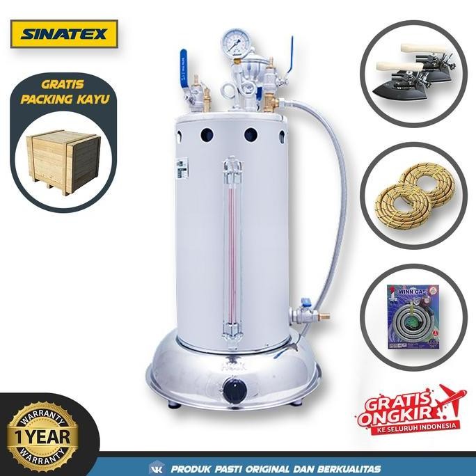 Sinatex Boiler Setrika Uap Laundry 15 Liter Siap Pakai Lengkap SINATEX