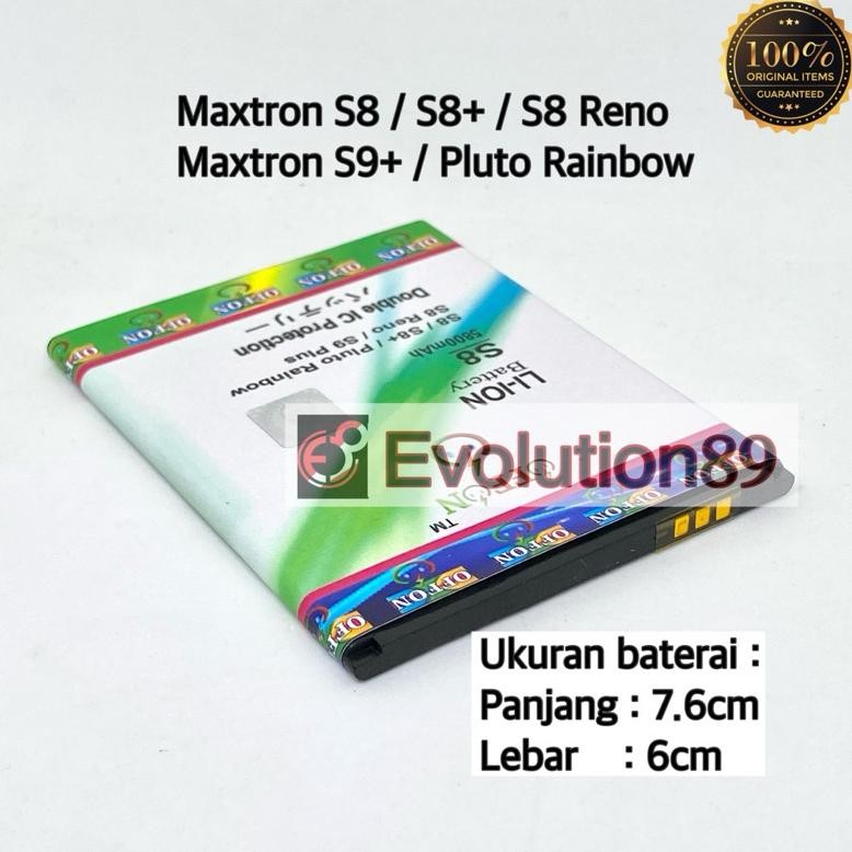Premium Offon Baterai Double Power Maxtron S8 - S8 Plus - Pluto - S8 Reno - Pluto Rainbow