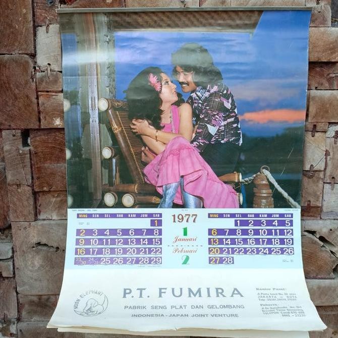 

Barang Jadul Kalender Tahun 1977 Dwi Wulan Kondisi New Old Stock-Gambar Artis Nusantara Era 70An Co