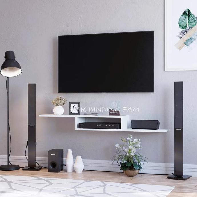 Rak Tv Meja Tv Dinding Kayu Minimalis Gantung Dekorasi Rumah 009 Co