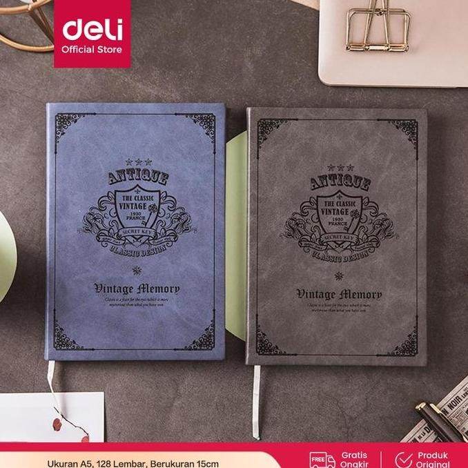

Deli Buku Catatan Sampul Kulit / Jurnal / Agenda / Leather Cover Notebook A5 128 Lembar 3179 Biru Kertas Paper Stationery Co