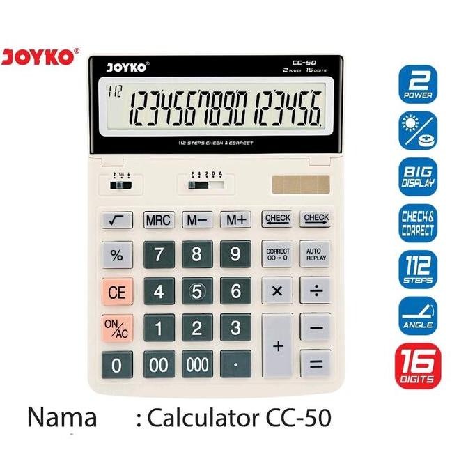 

Kalkulator Joyko Cc-49 2Display / Cc-50 16Digits Pen Co