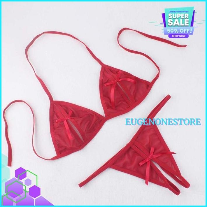 LINGERIE WANITA SET SEXY OPEN BRA G STRING TALI CHIFFON TRANSPARAN BIKINI B PRODUK PILIHAN