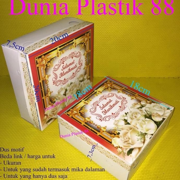 

Isi50Set Dus Motif + Mika 20X20Cm & 18X18Cm Box Kardus Kotak Kertas Tempat Nasi Co