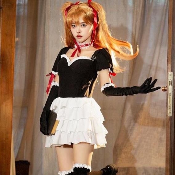 ''Terlaris" Cc-72 Asuka Evangelion Dress Gothic Version Cosplay Costume Kostum Murah