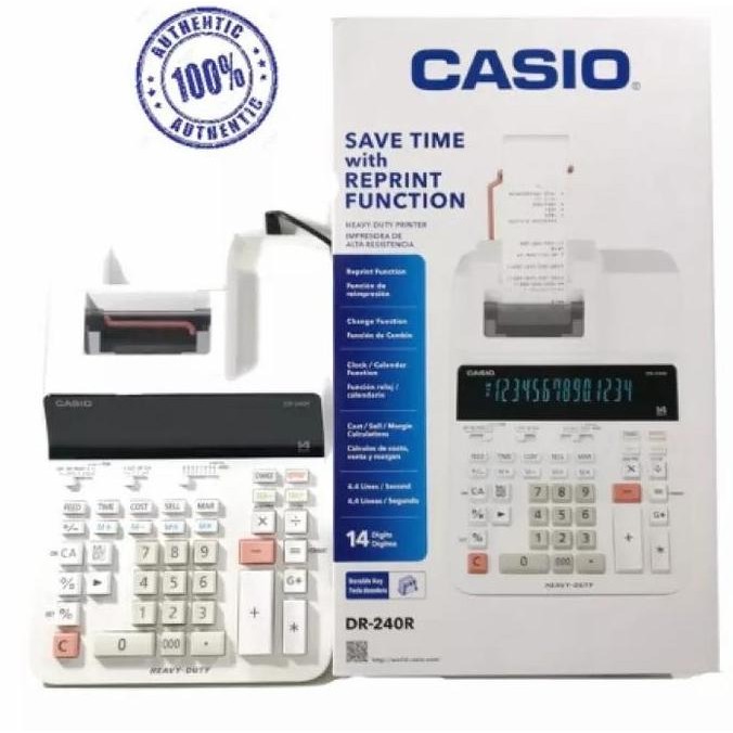 

Kalkulator Kasir Printing Casio Dr-240R Print Calculator 240 R Co