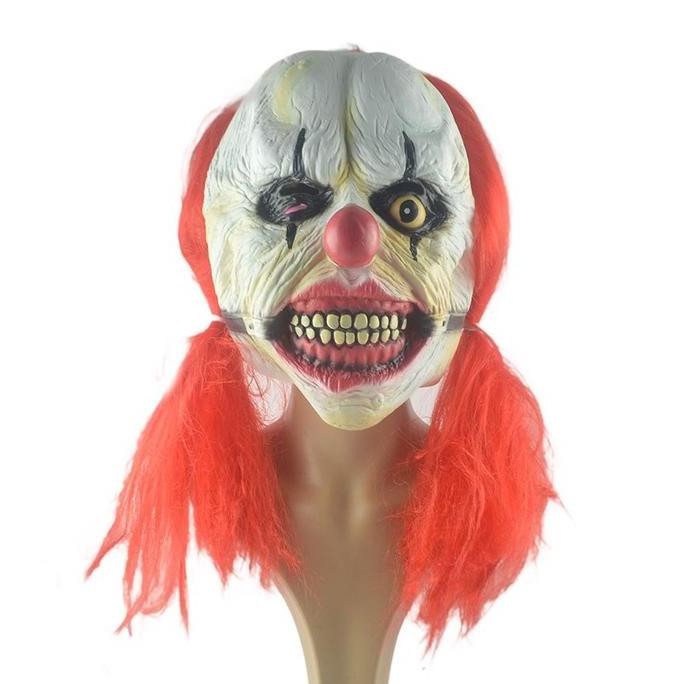 ''Terlaris" Tol-12 Topeng Latex Karet Full Head Kepala Badut Clown Halloweeen Mask Murah