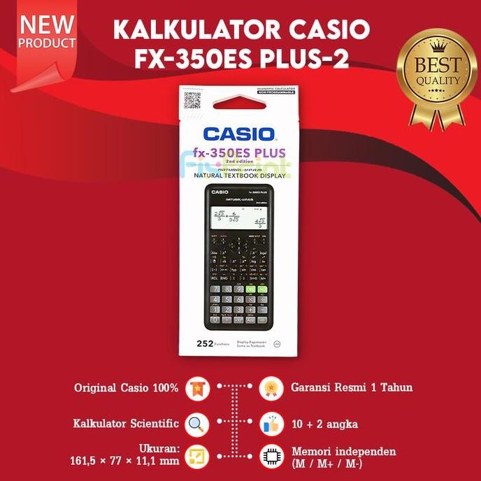 

Calculator Fx-350Es Casio Plus-2 Kalkulator Ilmiah Standar Original Co