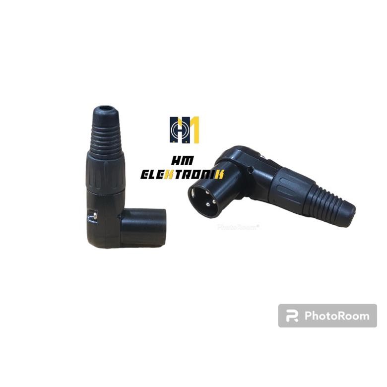 Jek Canon L jeck XLR bentuk L / bengkok Besi