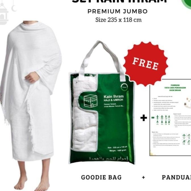 Kain Ihram Pria Dewasa Bahan Tebal Ihram Umroh Dan Haji Pakaian Set Umroh Kain Ikhram Muslim Pria Pa