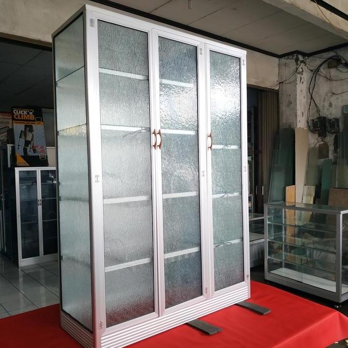 Lemari Piring Aluminium 3 Pintu Bahan Super Tebal GT