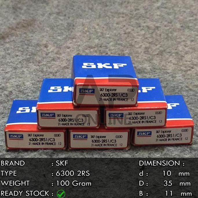 bearing/laher skf 6300 2rs/c3