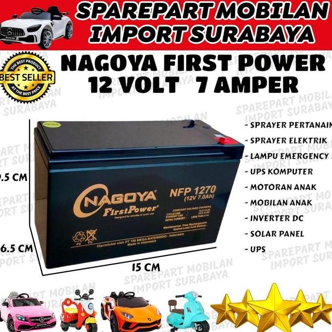 NAGOYA 12V 7AH AKI VRLA ACCU MOBIL MAINAN ANAK PLIKO 12 VOLT 7 AMPER