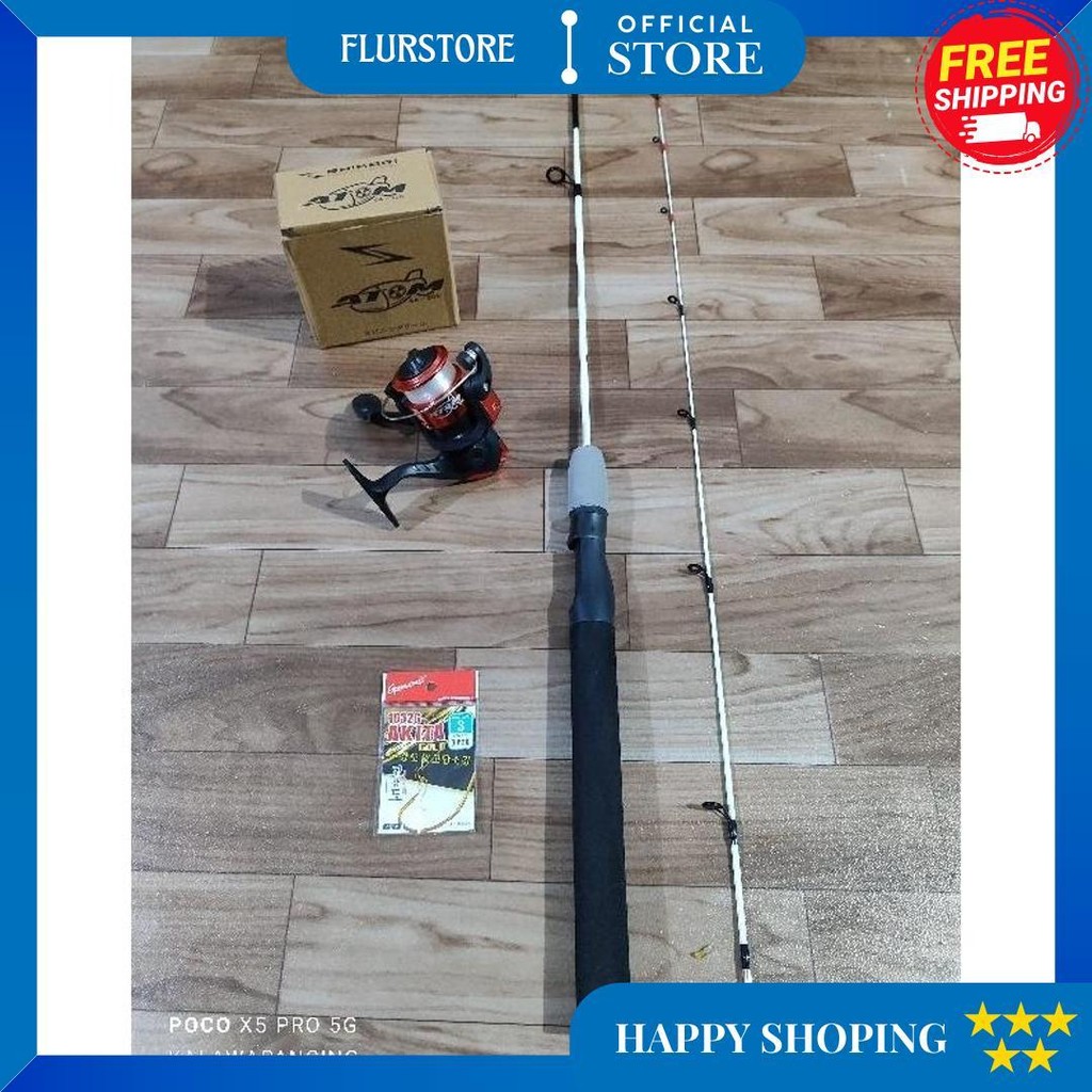 Set Pancing Joran Udang Super Lentur  Getsu Udang Mabok ( Bonus Kail + Senar) Best Seller