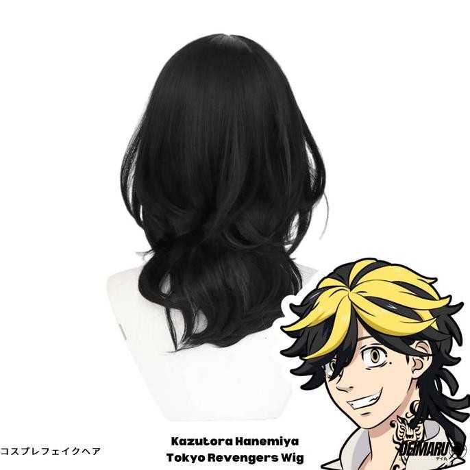 Rambut Kostum Wig Kazutora Hanemiya Tokyo Revengers Wig Rambut Palsu