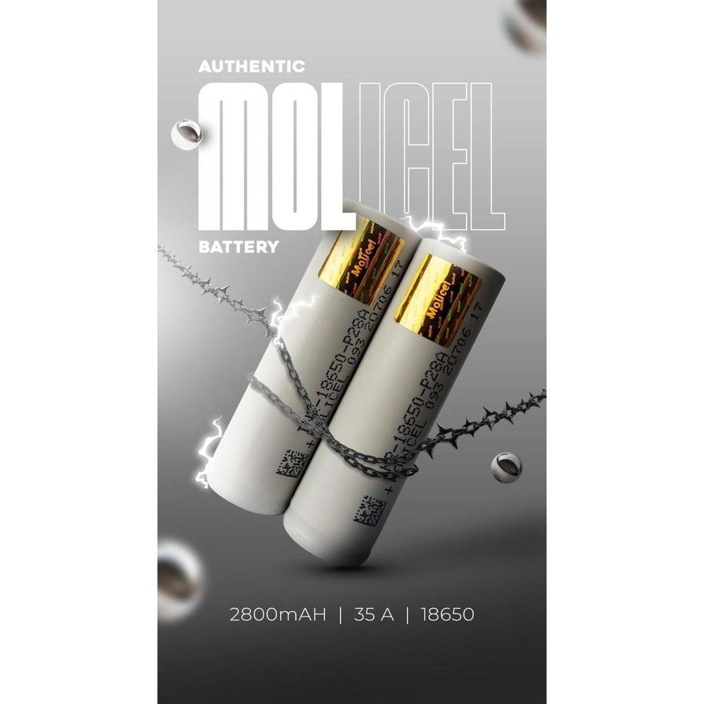 MOLICEL P28 BATERRY 18650 2800MAH AUTHENTIC murah
