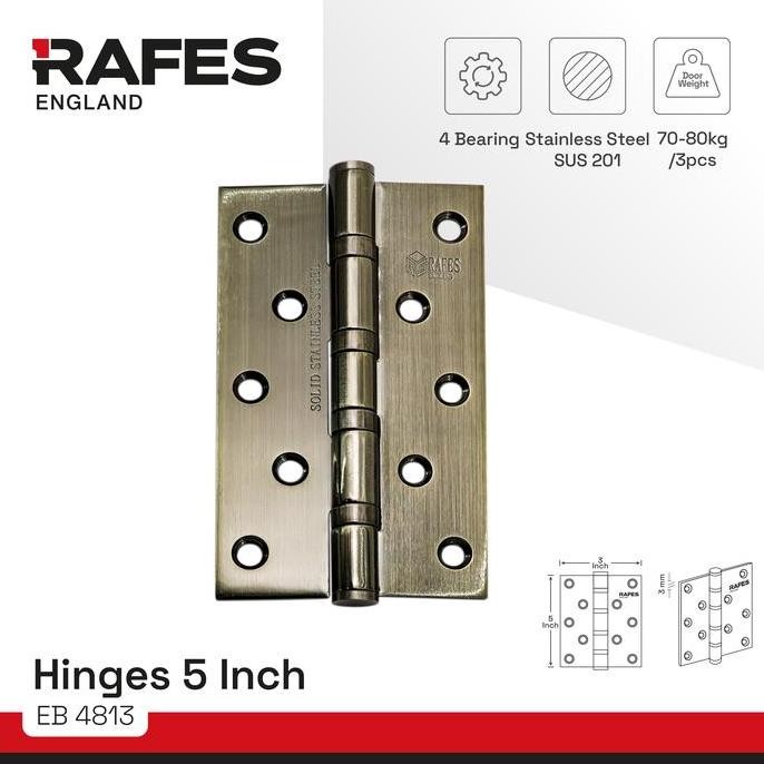 RAFES ENGSEL 5 INCH - ANTIQUE BRASS - STAINLESS STEEL SUS 201