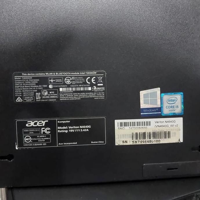 Pc Mini Acer Veriton N4640G Core I5 6400T Ram 8Gb Ssd 256Gb/Hdd1Tb New Stok