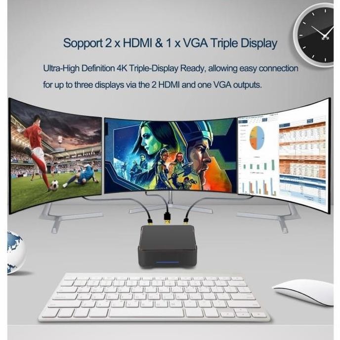 Mini Pc Gk3V 8+128Gb Ssd J4125 Triple Display Hdmi Vga Windows 10 Pro New Stok