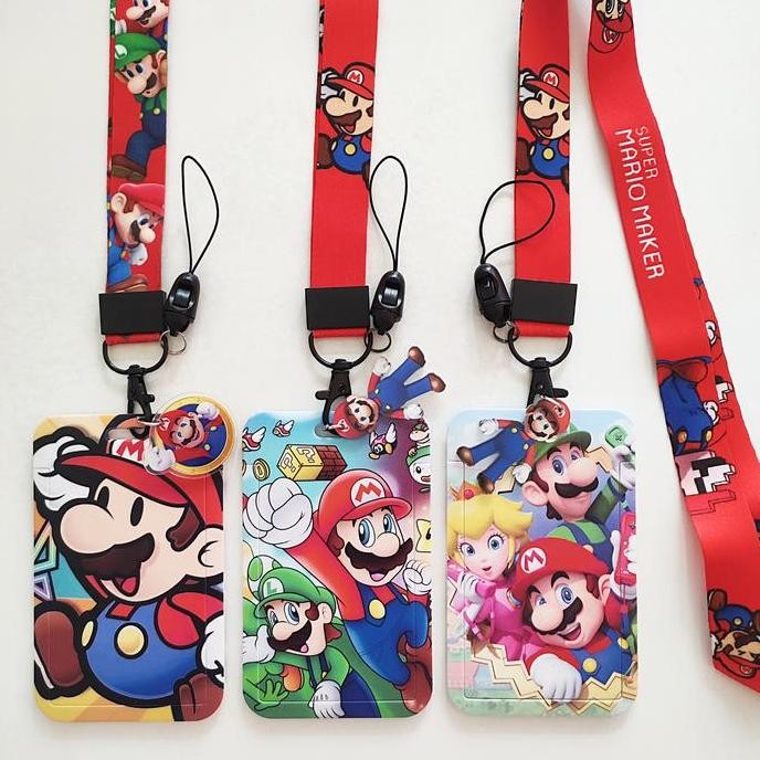 

READY ID Card Holder Name Tag Lanyard / Kalung Wadah Kartu Super Mario Bros NEW