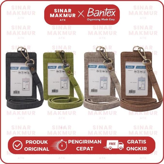 

READY Lanyard ID Card/IC Holder/Gantungan Kartu ID/Name Tag Potrait Syntethic Leather Bantex 8869 (Pcs) NEW