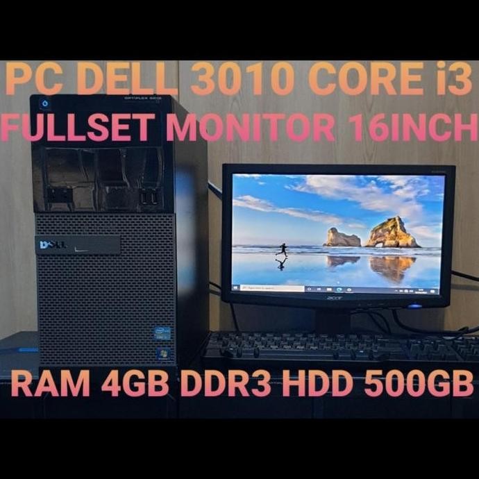 Pc Dell Core I3 Fullset Ber New Stok