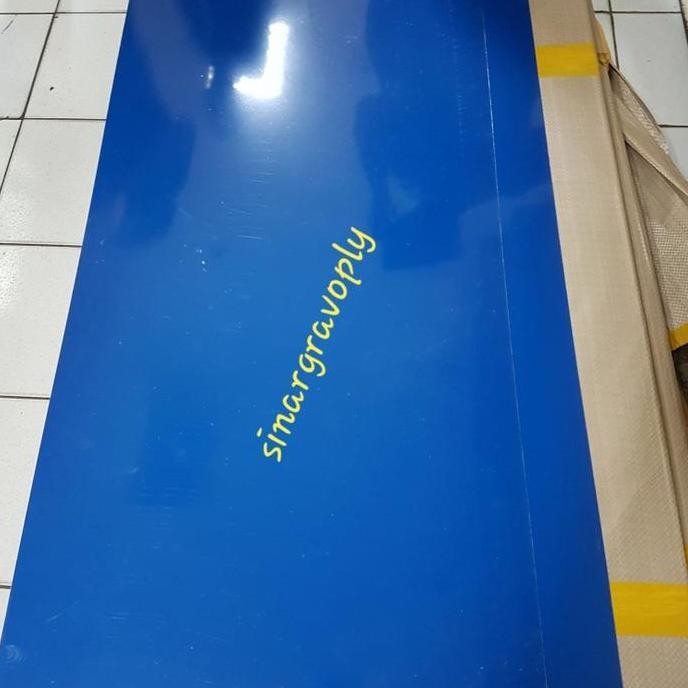 

READY gravoply biru terang bahan gravir nametag dll 120x60cm tebal1.5ml NEW