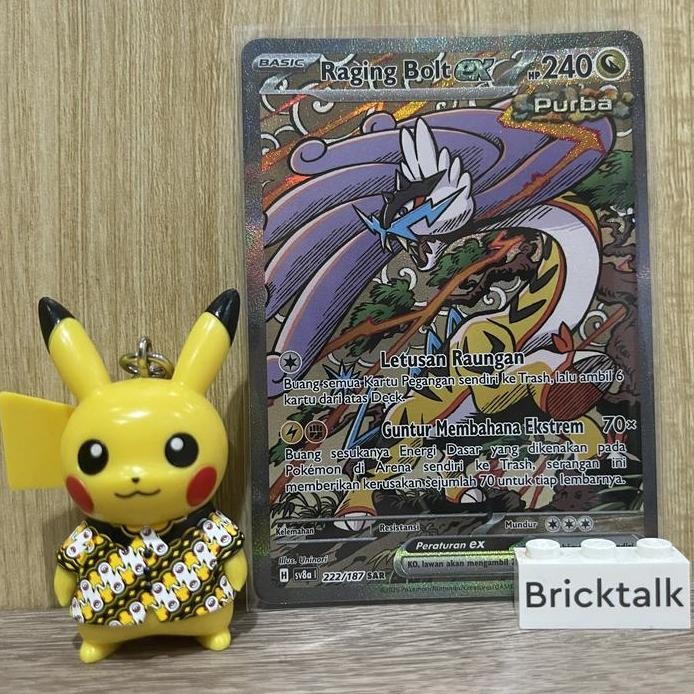 Kartu Pokemon TCG sv8a Raging Bolt ex SAR Purba 222/187 Trading Card Game Indonesia Scarlet & Violet