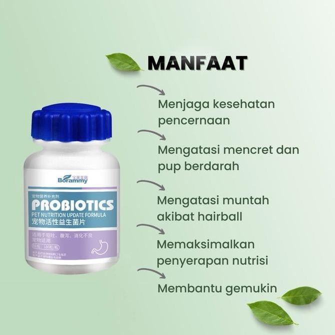 Vitamin Kucing/probiotik kucing/ Probiotic Tablet / Vitamin Kucing MASALAH PENCERNAAN untuk Diare, M