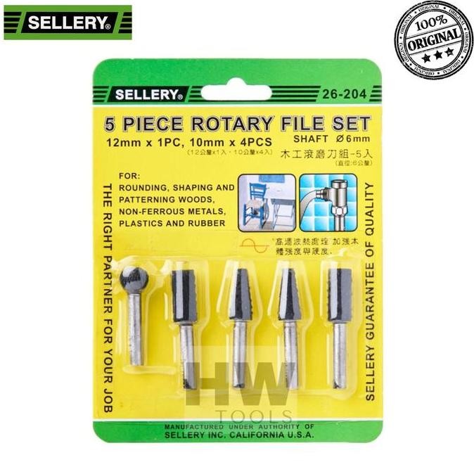 

READY 5 PCS ROTARY FILE SET SHAFT 6mm SELLERY 26-204 NEW