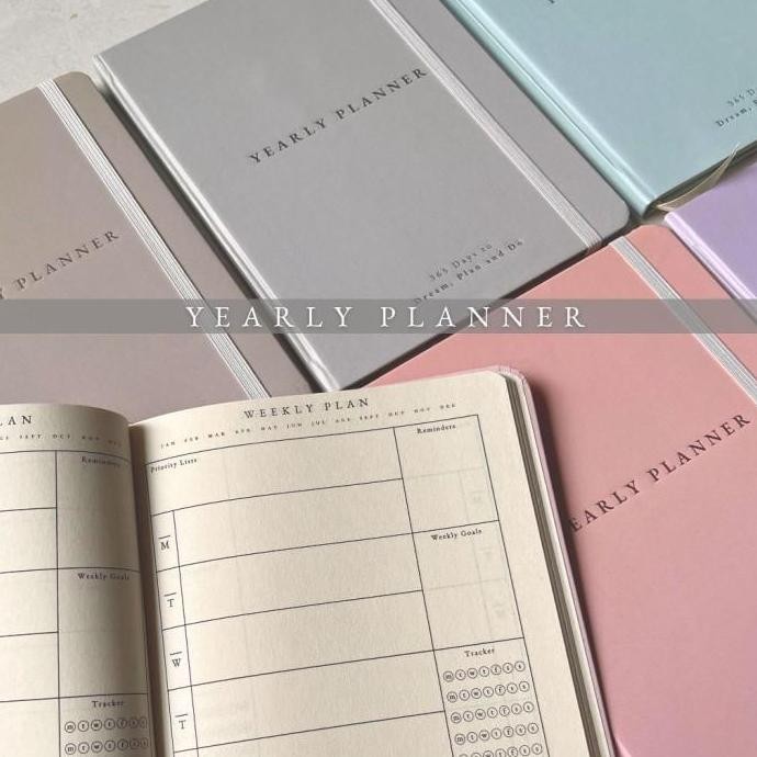 

READY Yearly Planner 2025 One Year Planner Hard Cover by peulanopapers NEW