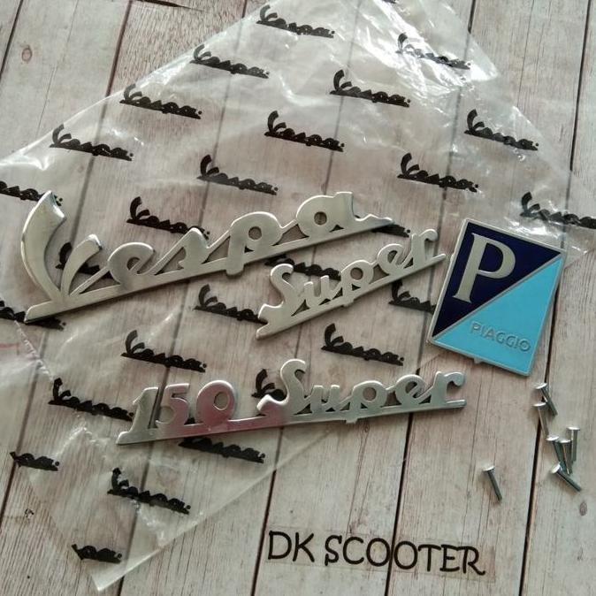 vespa emblem depan belakang super 66 almunium