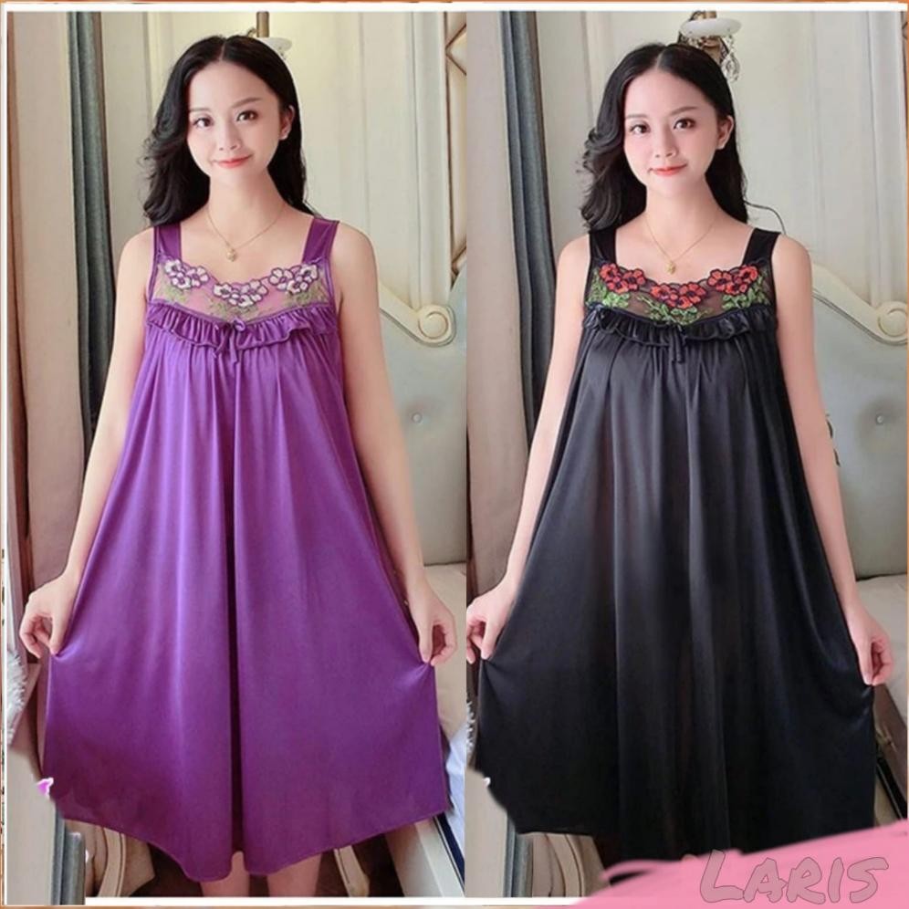 READY Laris - Daster Jumbo Wanita LD 120 cm / Lingerie Sexy PY 352 XXL Motif Brukat Bahan Poly Spand