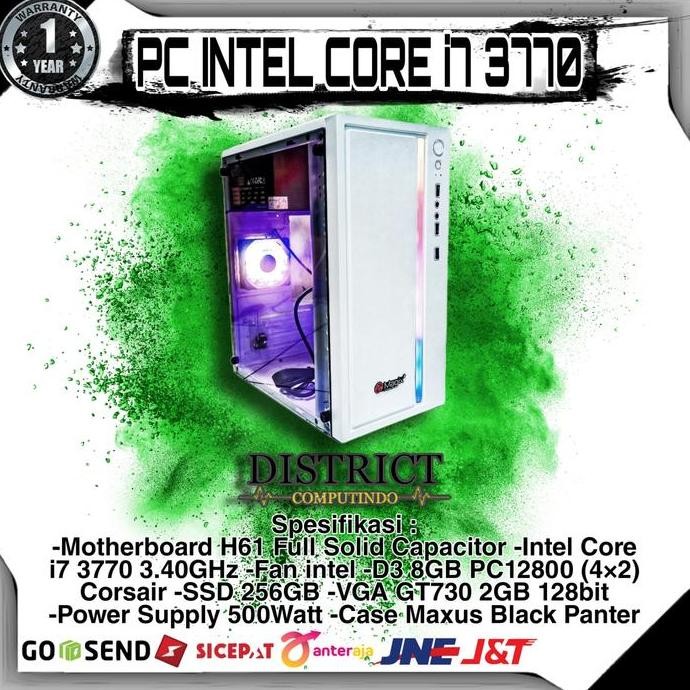 Pc Komputer Rakitan Intel Core I7 Gen 3 Ram 8Gb New Stok