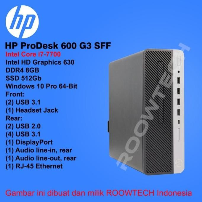 Pc Desktop Hp Core I7 7700 Ram 8Gb Ssd 512Gb 1 Tahun New Stok