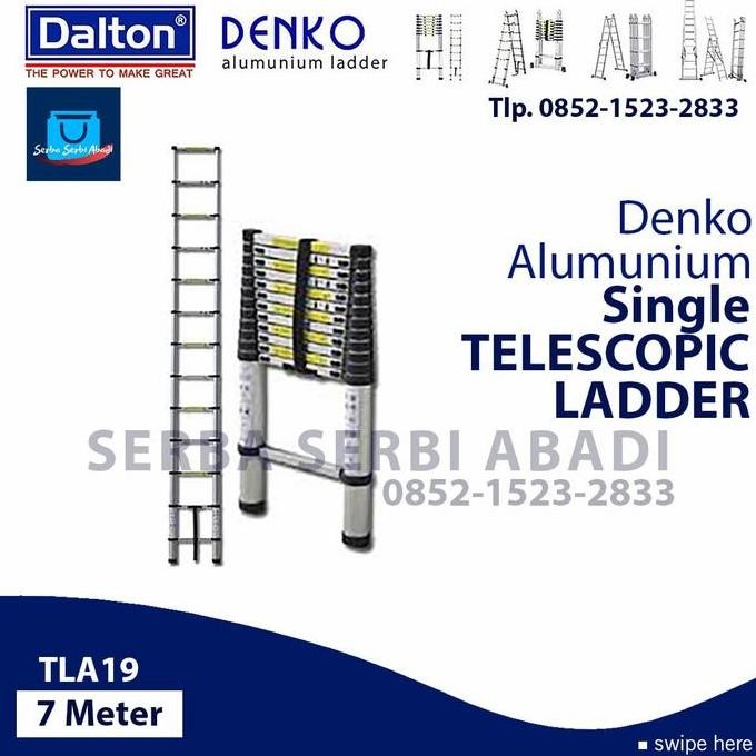 tangga single teleskopik 7 meter Denko TLA-19