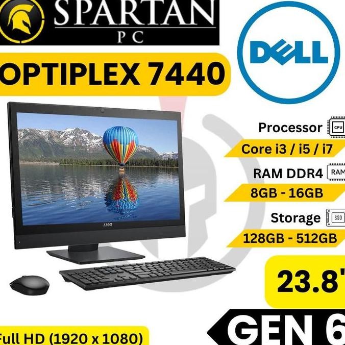 Aio Dell Optiplex 7440 Core I3 / I5 / I7 Gen 6Th Pc All In One 23.8" New Stok