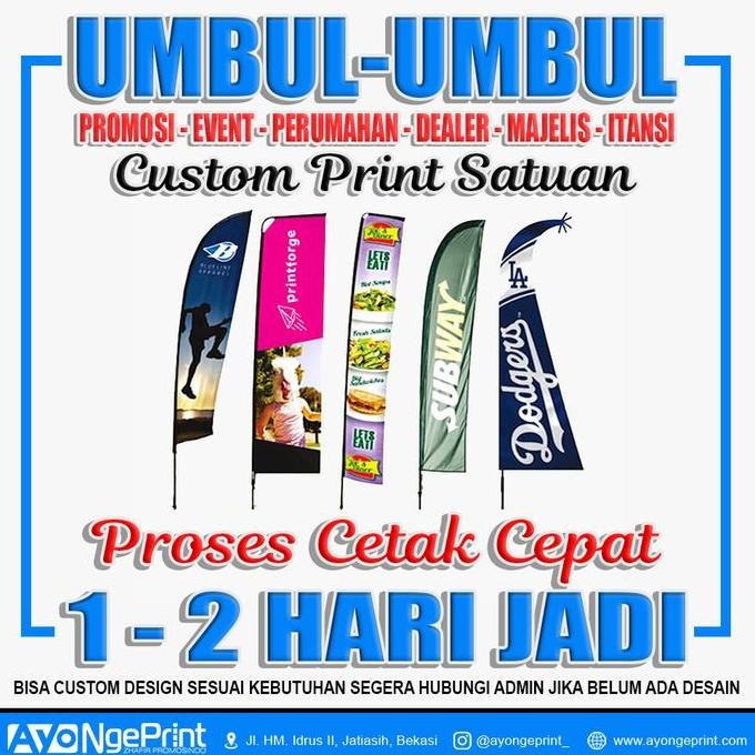 Cetak Umbul Umbul Kain Printing Custom Satuan Murah 