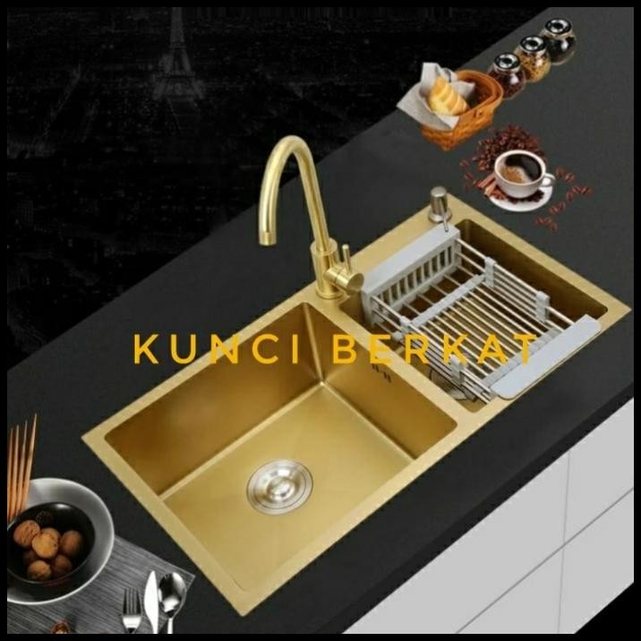 Kitchen Sink 8245/Bak Cuci Piring Gold/BCP Gold/2 Lubang