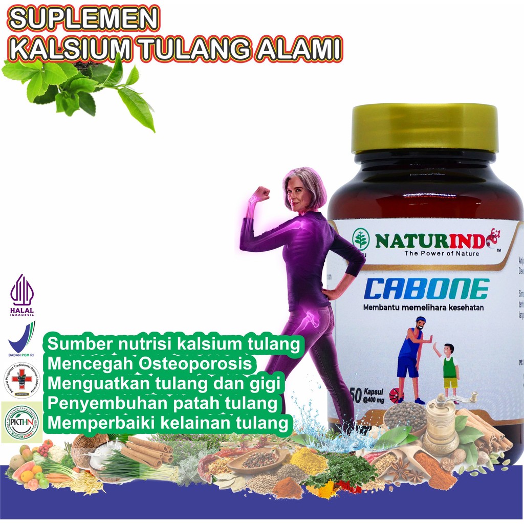 Herbal Alami CABONE menambah calsium tulang dan gigi