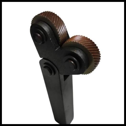 knurling Karter bubut silang 2 Roda Gride 1mm