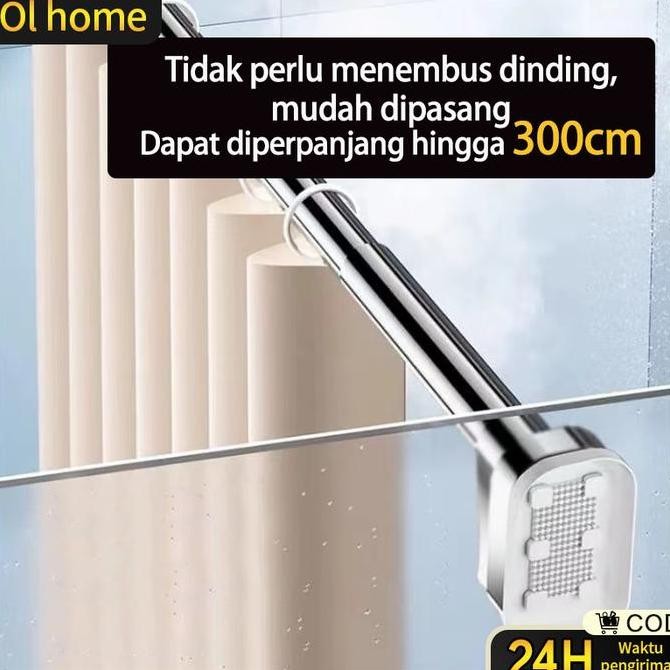 Tiang Gorden Fleksibel Jemuran Baju Tiang Jemuran Portable Stainless
