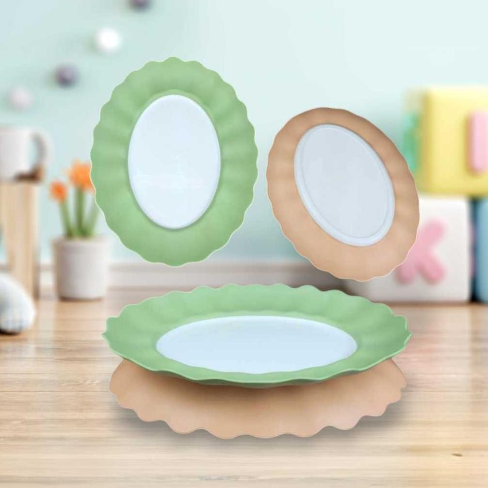 (6Pcs) Piring Makan Oval Plastik/ Piring Makan Plastik Oval 12 Hikari/ Piring Prasmanan Plastik Spay