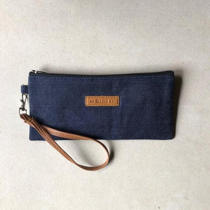 baru Dompet Pouch Hp Kain Kanvas Zipper Resleting Aesthetic Polos Heejou