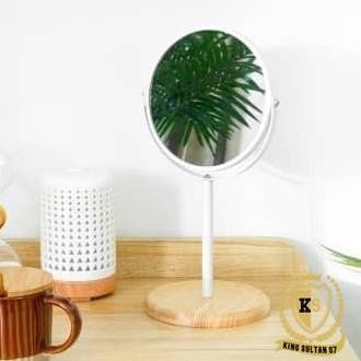 TERMURAH - Kaca Make up / Cermin Rias Meja 18.5 Cm Pembesaran 2x - Putih/Hitam