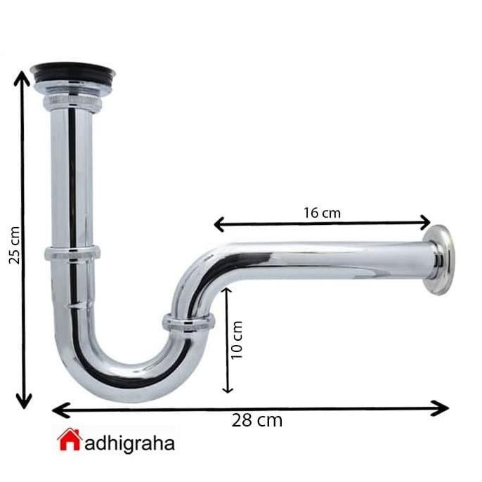 siphon sifon leher angsa wastafel volk sa-01 stainless steel